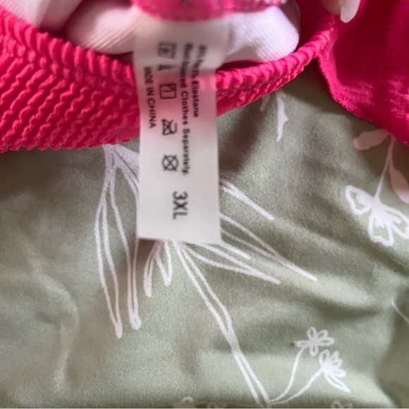 Hot Pink Peplum Tankini - Picture 3 of 3